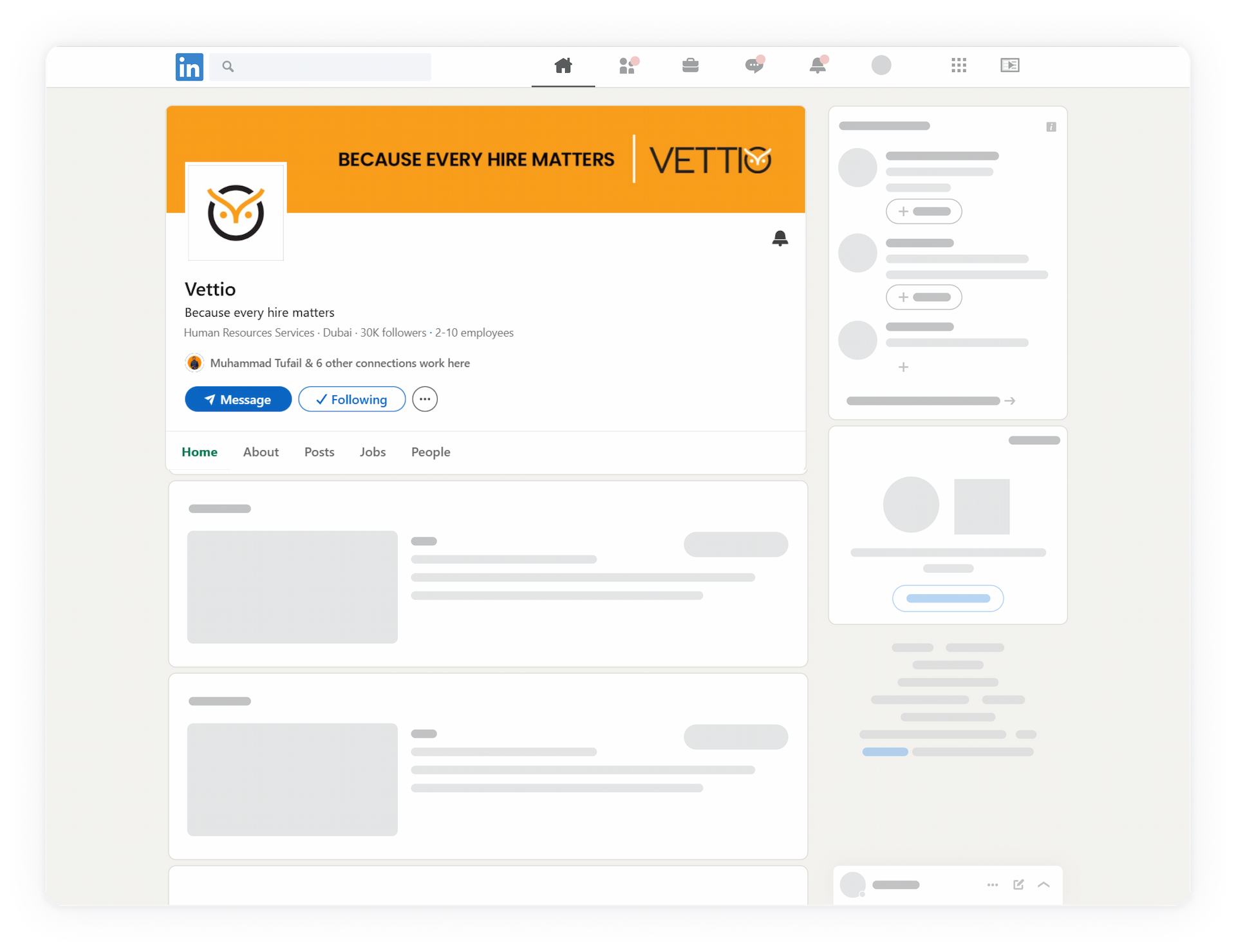 LinkedIn profile mockup - Example candidate profile for AI recruitment and automated screening